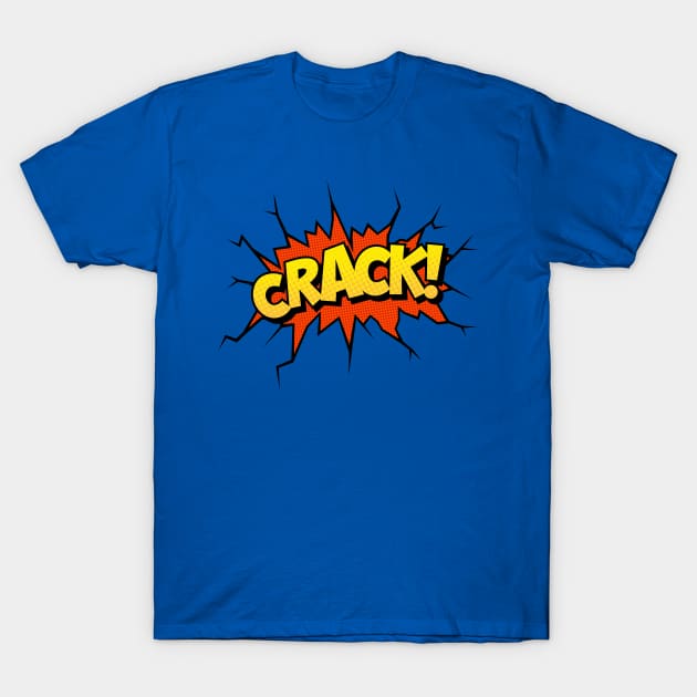 Crack! Comic Book Text T-Shirt by JunkyDotCom